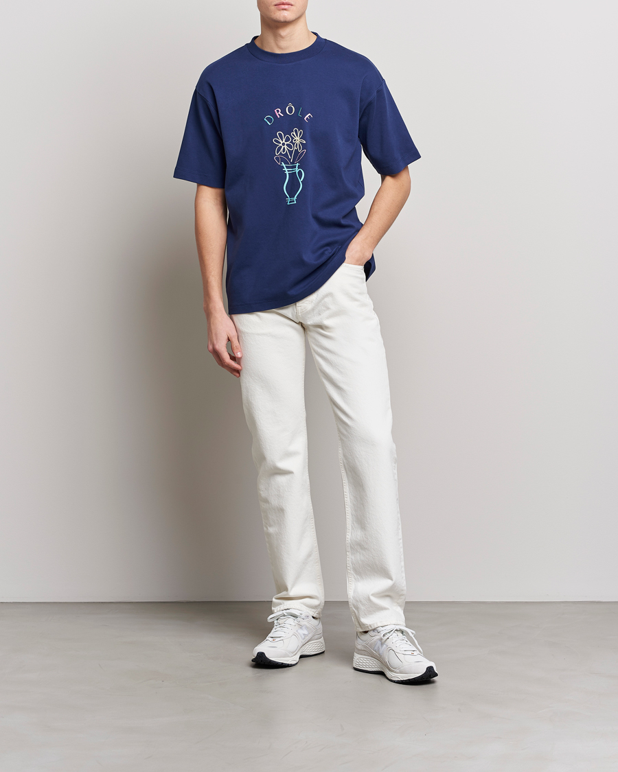 Herre | T-Shirts | Drôle de Monsieur | Pot de Fleur T-Shirt Navy