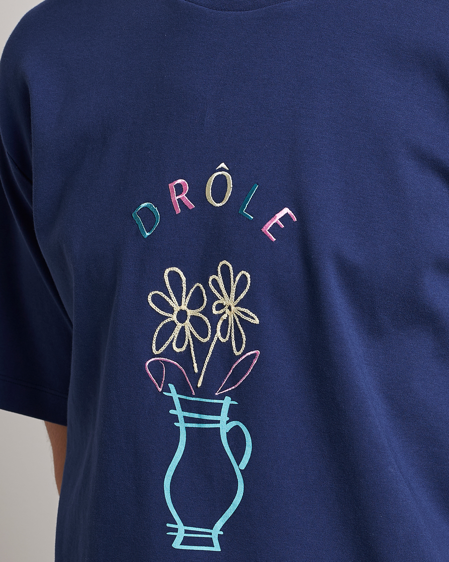 Herre | T-Shirts | Drôle de Monsieur | Pot de Fleur T-Shirt Navy