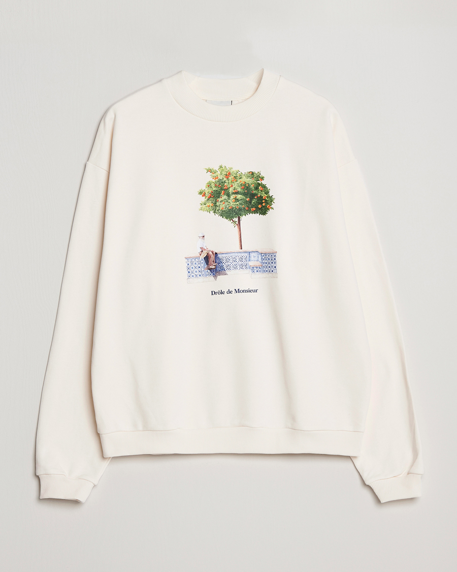 Herre | Trøjer | Drôle de Monsieur | Oranger Print Sweatshirt Off White