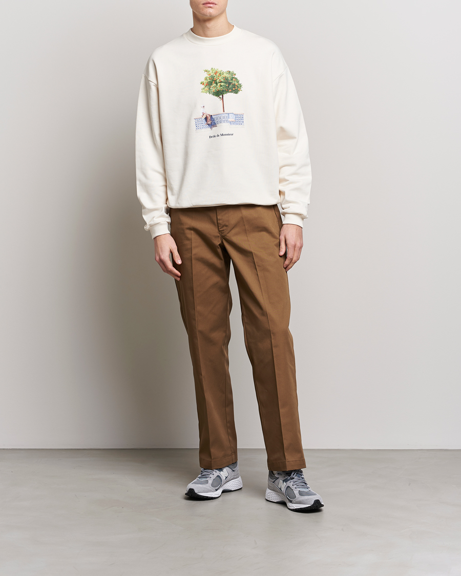 Herre | Trøjer | Drôle de Monsieur | Oranger Print Sweatshirt Off White