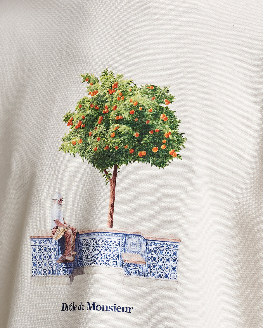 Herre | Trøjer | Drôle de Monsieur | Oranger Print Sweatshirt Off White