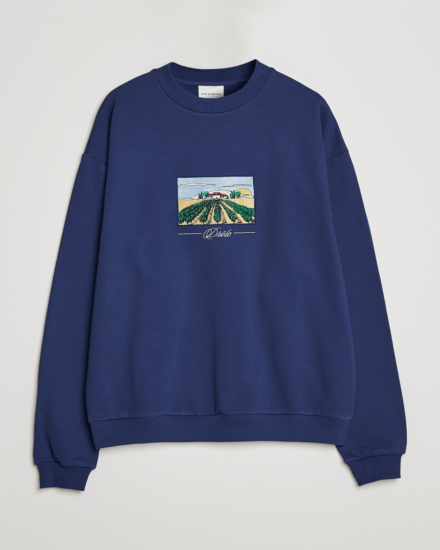 Herre | Trøjer | Drôle de Monsieur | Vignes Embroidered Sweatshirt Navy