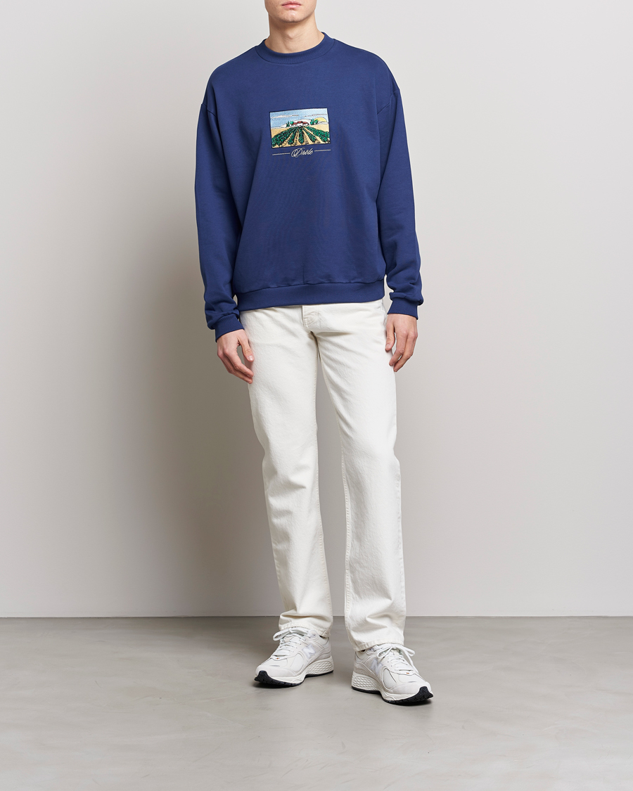 Herre | Trøjer | Drôle de Monsieur | Vignes Embroidered Sweatshirt Navy