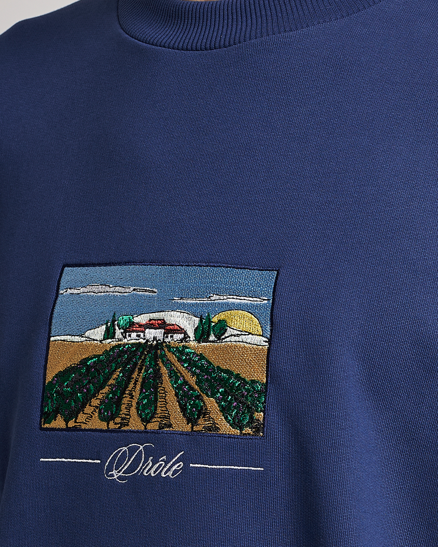 Herre | Trøjer | Drôle de Monsieur | Vignes Embroidered Sweatshirt Navy