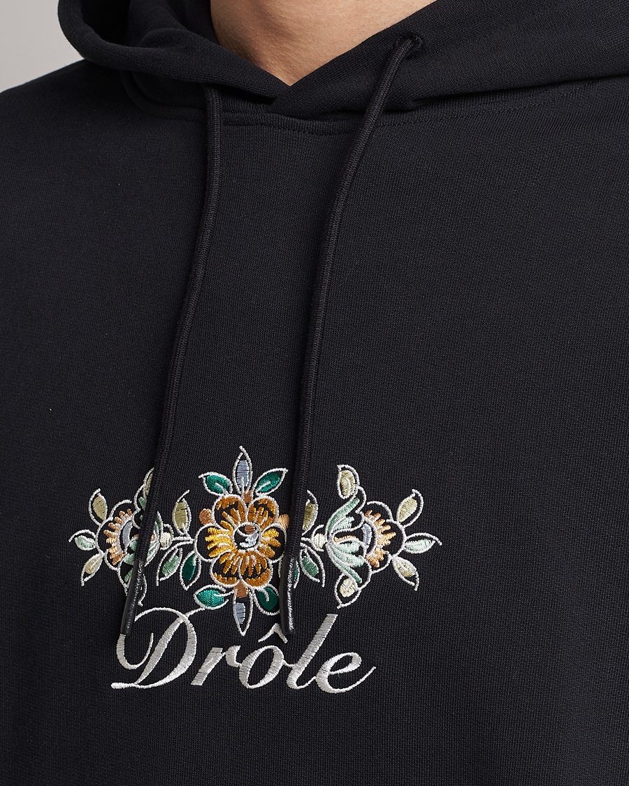 Herre | Trøjer | Drôle de Monsieur | Fleur Embroidered Hoodie Black