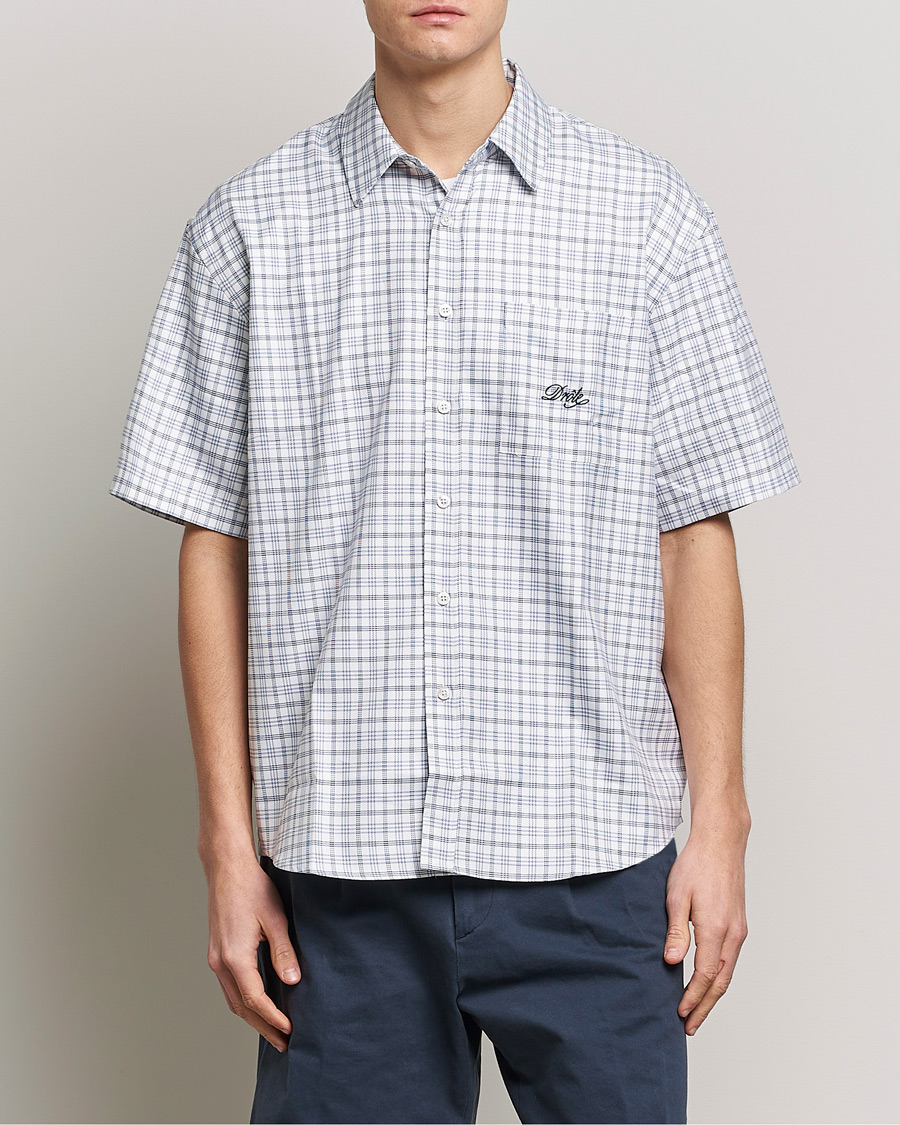 Herre | Skjorter | Drôle de Monsieur | Short Sleeve Signature Shirt Blue Check