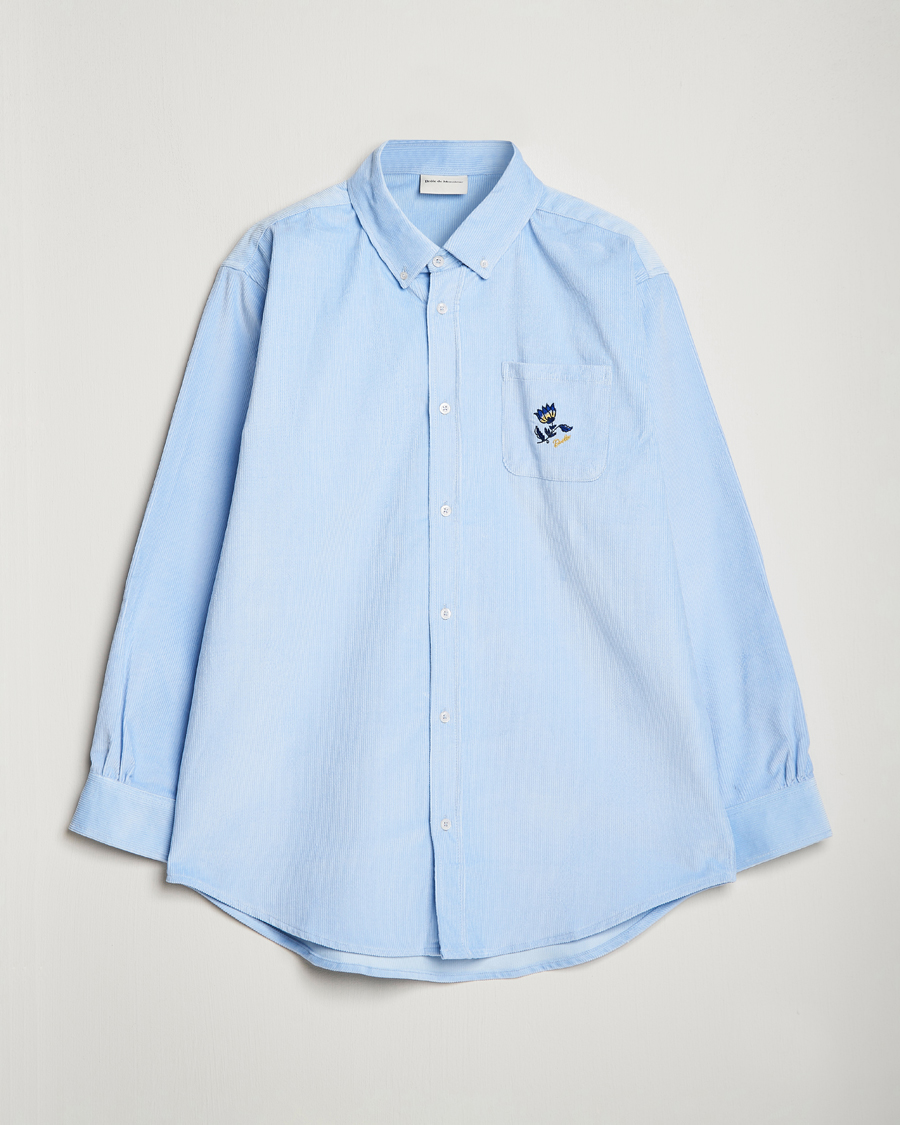 Herre | Skjorter | Drôle de Monsieur | Fleur Corduroy Shirt Light Blue