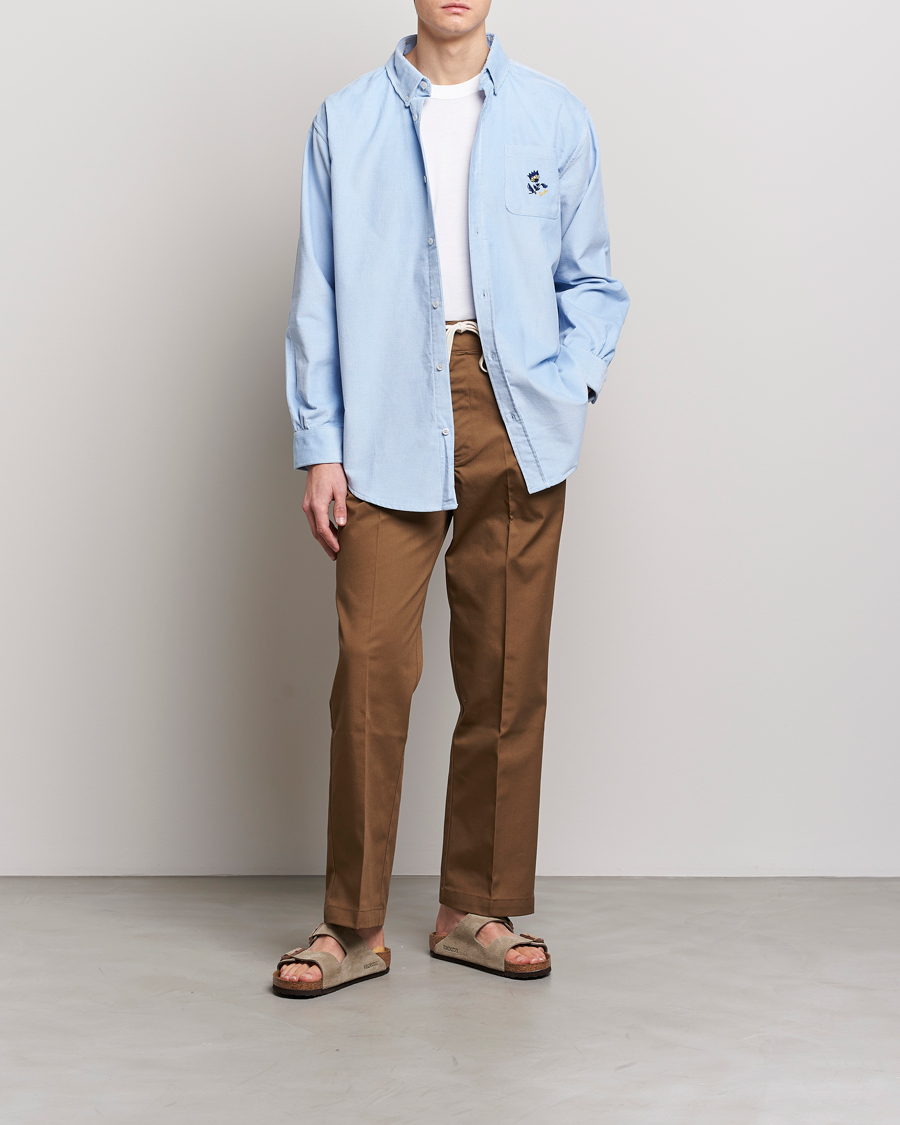Herre | Skjorter | Drôle de Monsieur | Fleur Corduroy Shirt Light Blue