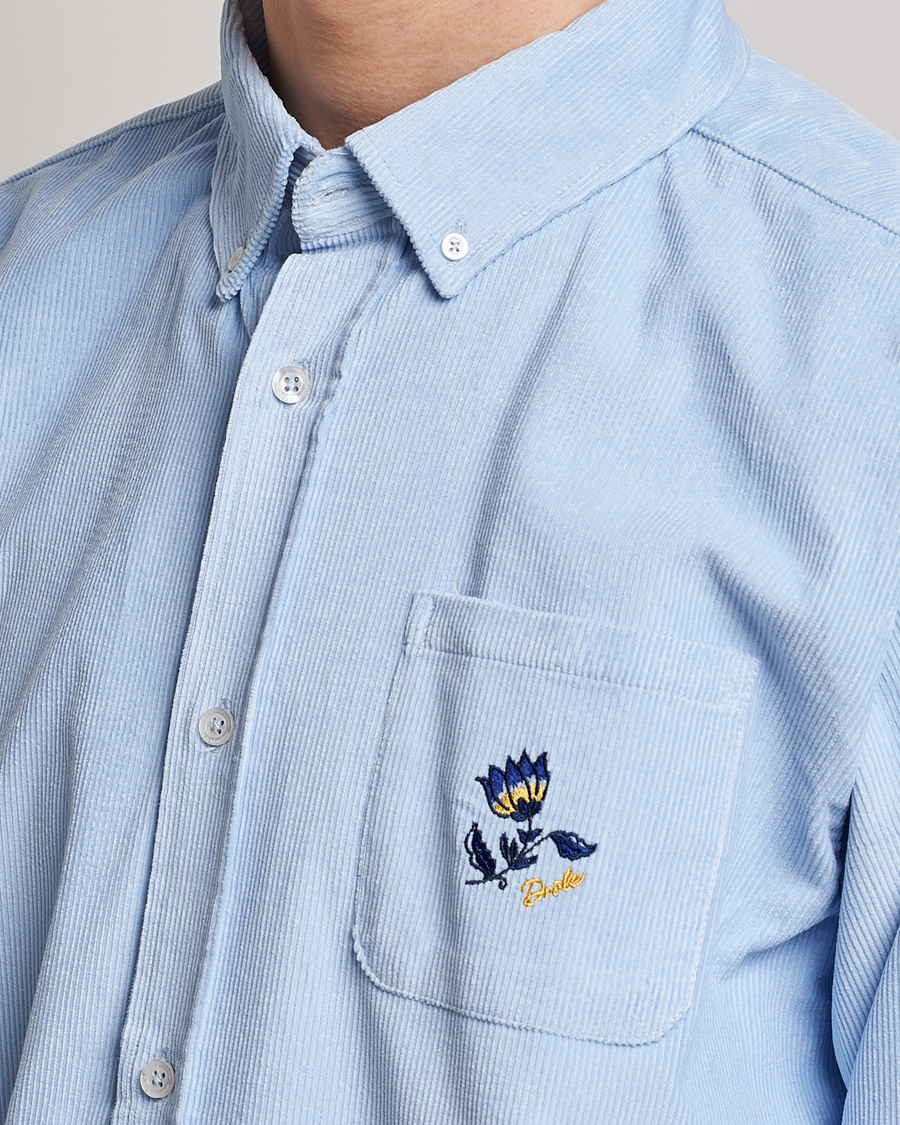Herre | Skjorter | Drôle de Monsieur | Fleur Corduroy Shirt Light Blue