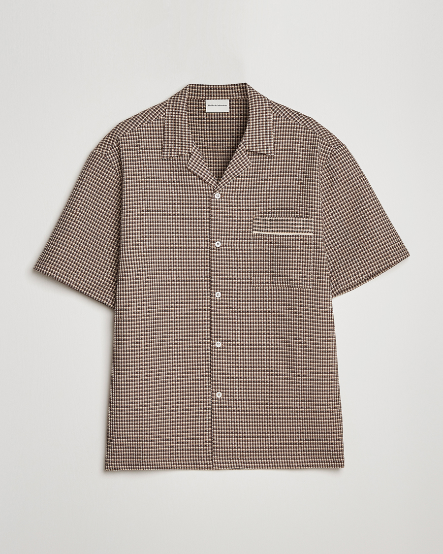 Herre | Skjorter | Drôle de Monsieur | Jacquard Bowling Shirt Brown