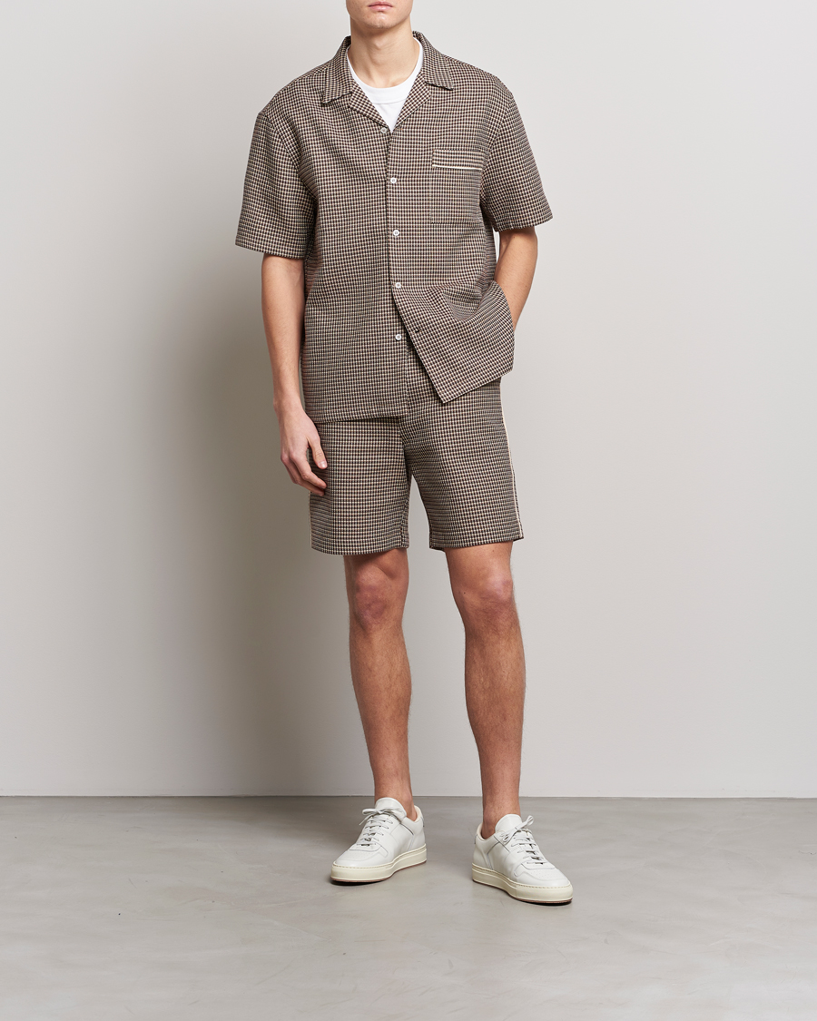 Herre | Skjorter | Drôle de Monsieur | Jacquard Bowling Shirt Brown