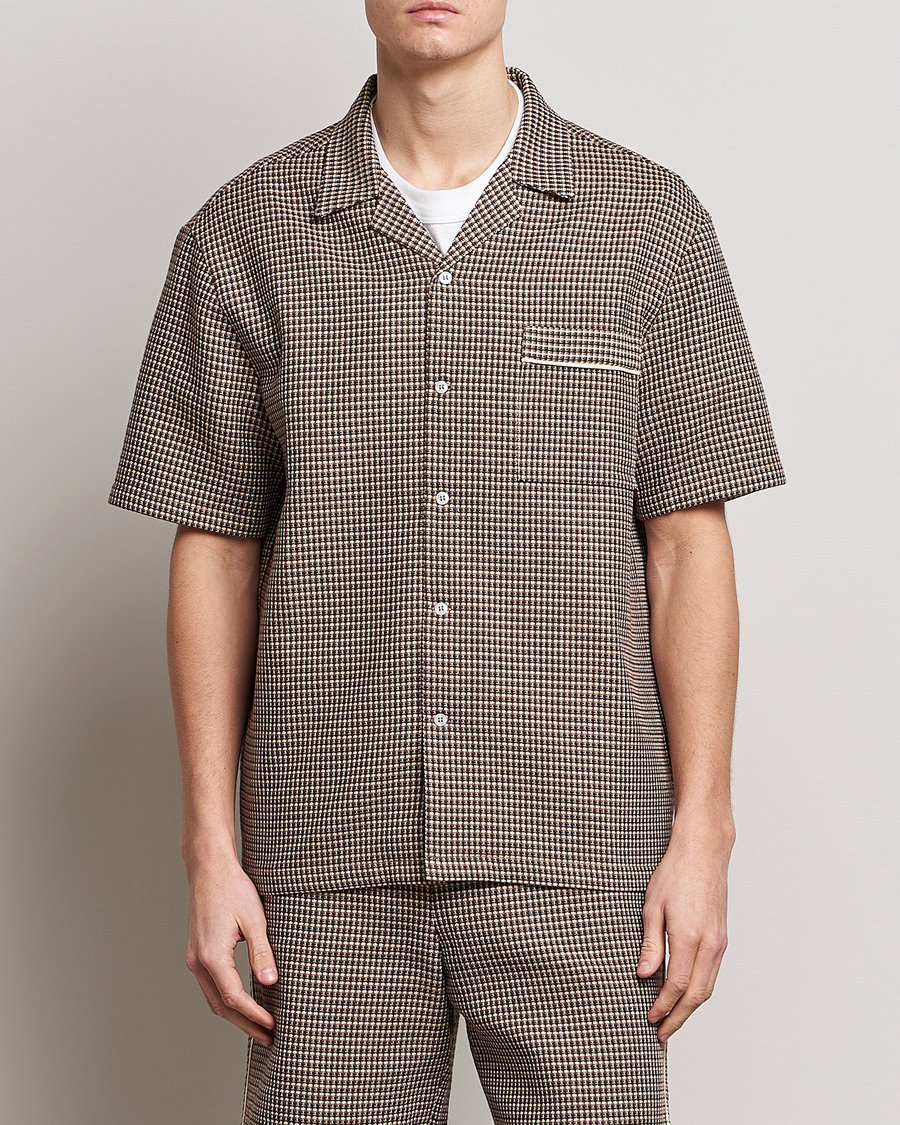 Herre | Contemporary Creators | Drôle de Monsieur | Jacquard Bowling Shirt Brown