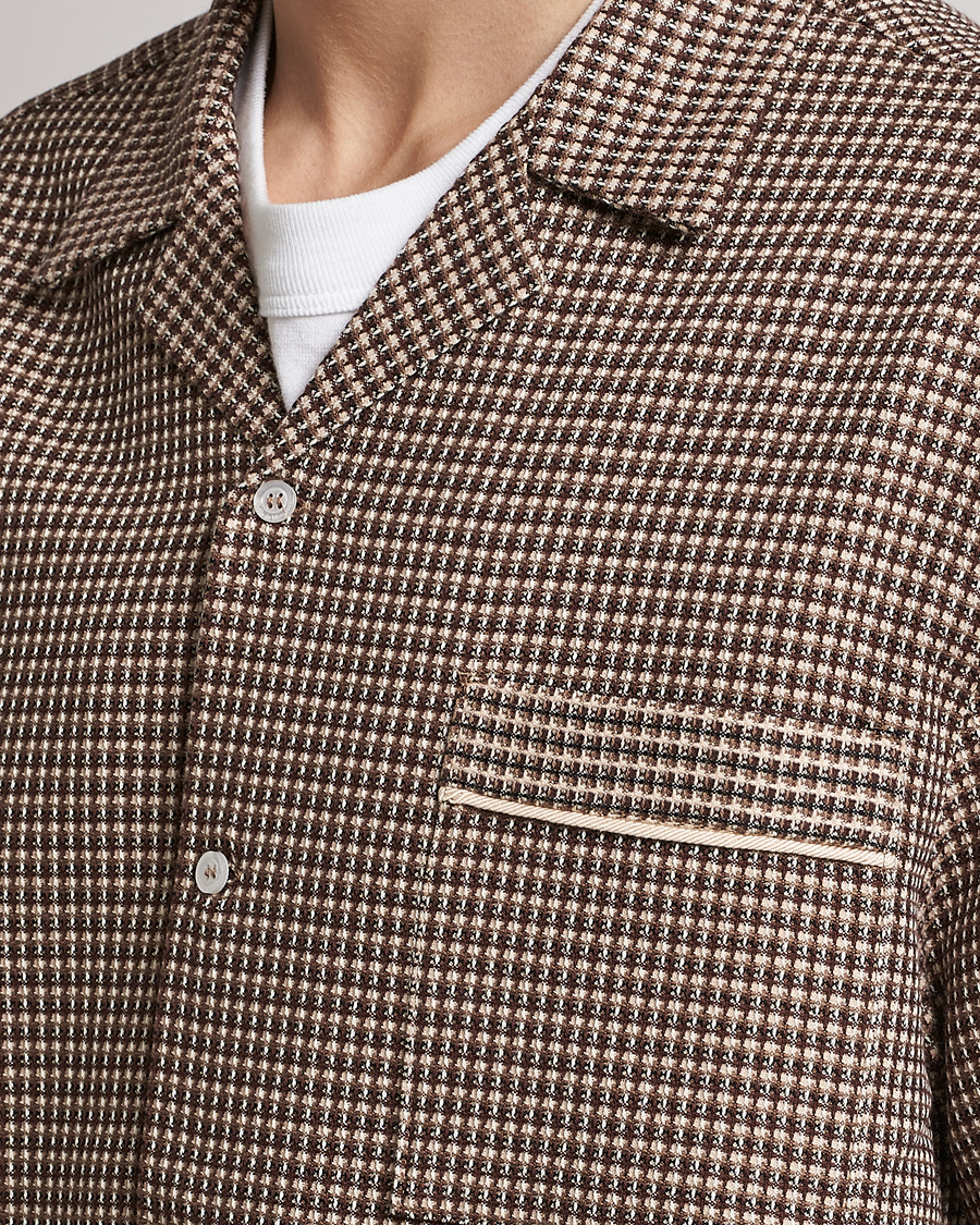 Herre | Skjorter | Drôle de Monsieur | Jacquard Bowling Shirt Brown
