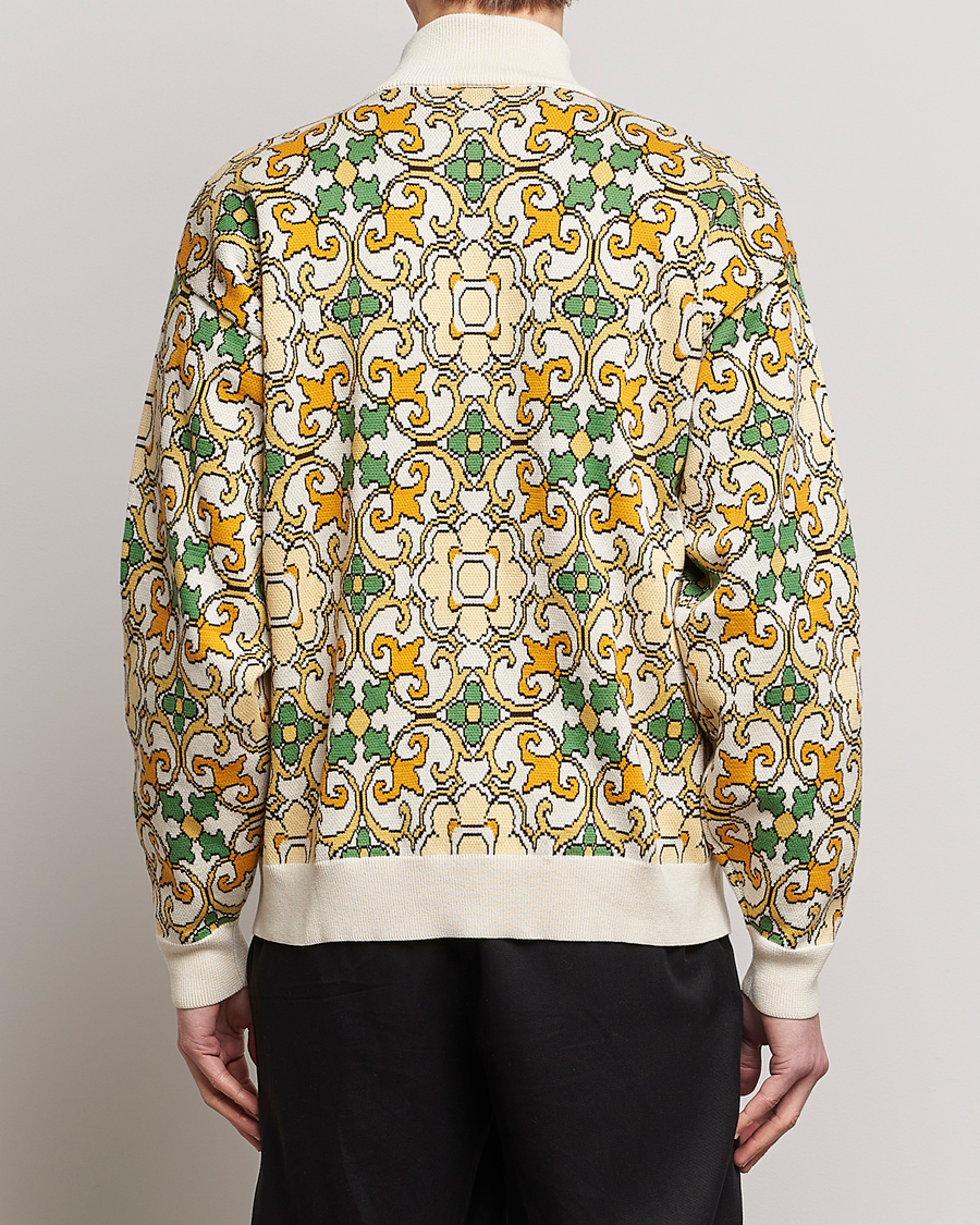 Herre | Jakker | Drôle de Monsieur | Jacquard Ornaments Zip Blouson Yellow/Green