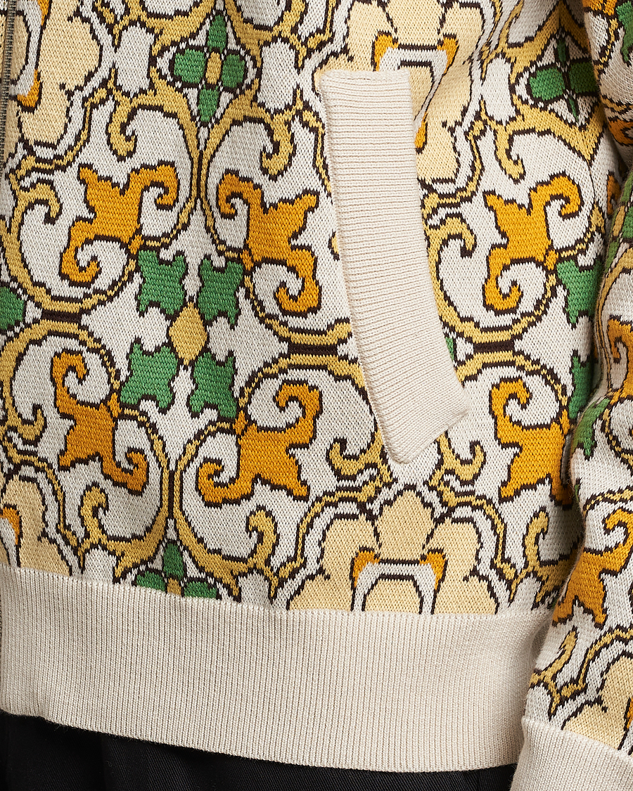 Herre | Jakker | Drôle de Monsieur | Jacquard Ornaments Zip Blouson Yellow/Green