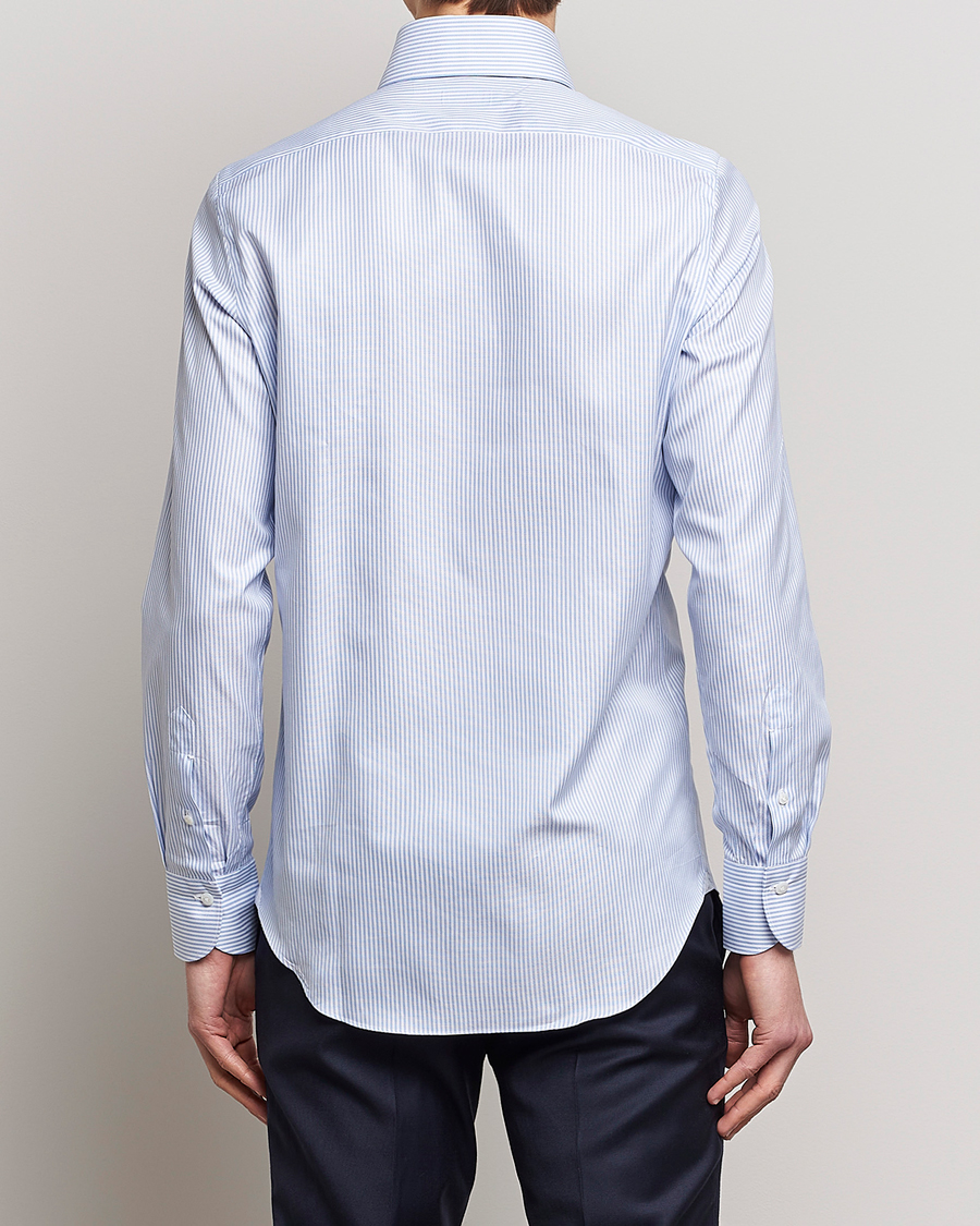 Herre | Skjorter | Finamore Napoli | Milano Slim Oxford Button Down Shirt Blue Stripe