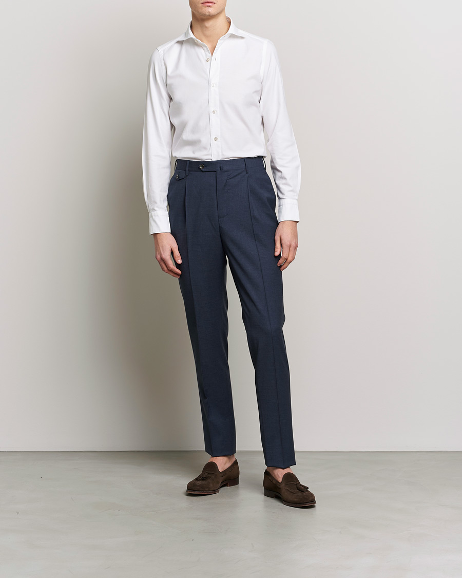 Herre | Skjorter | Finamore Napoli | Tokyo Slim Chambray Shirt White