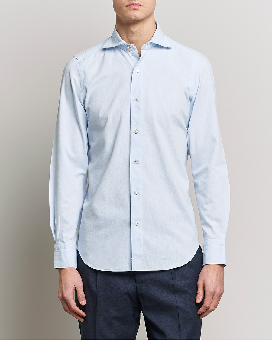 Herre | Finamore Napoli | Finamore Napoli | Tokyo Slim Chambray Shirt Light Blue