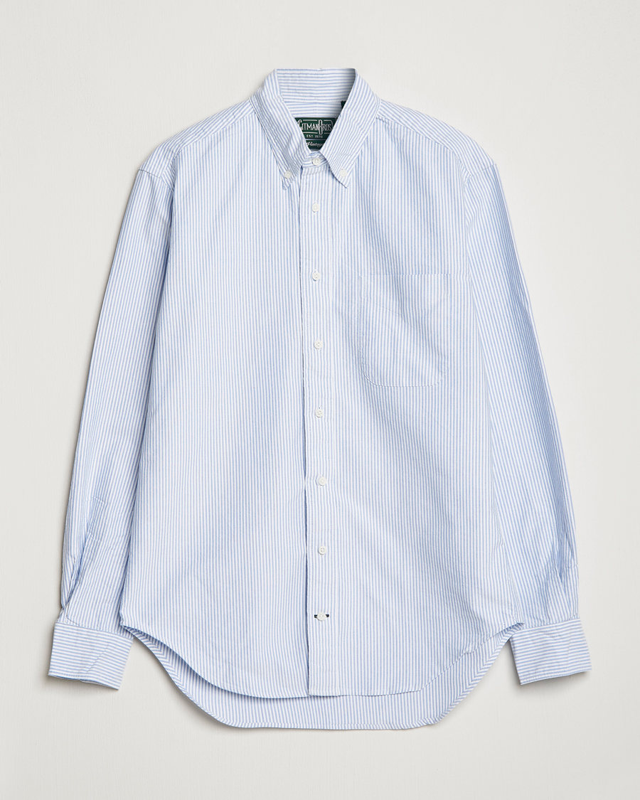 Herre | Skjorter | Gitman Vintage | Button Down Oxford Shirt Blue Stripe