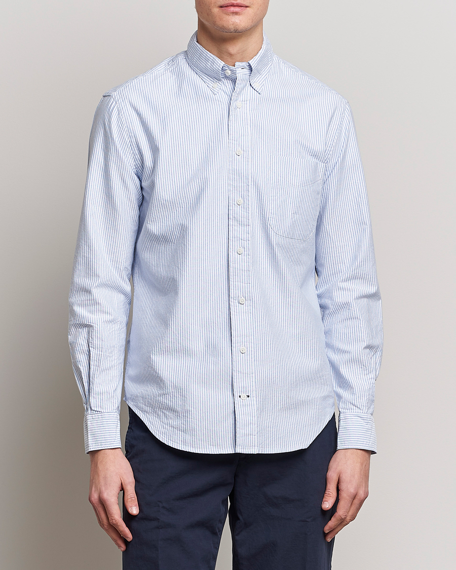 Herre | Oxfordskjorter | Gitman Vintage | Button Down Oxford Shirt Blue Stripe