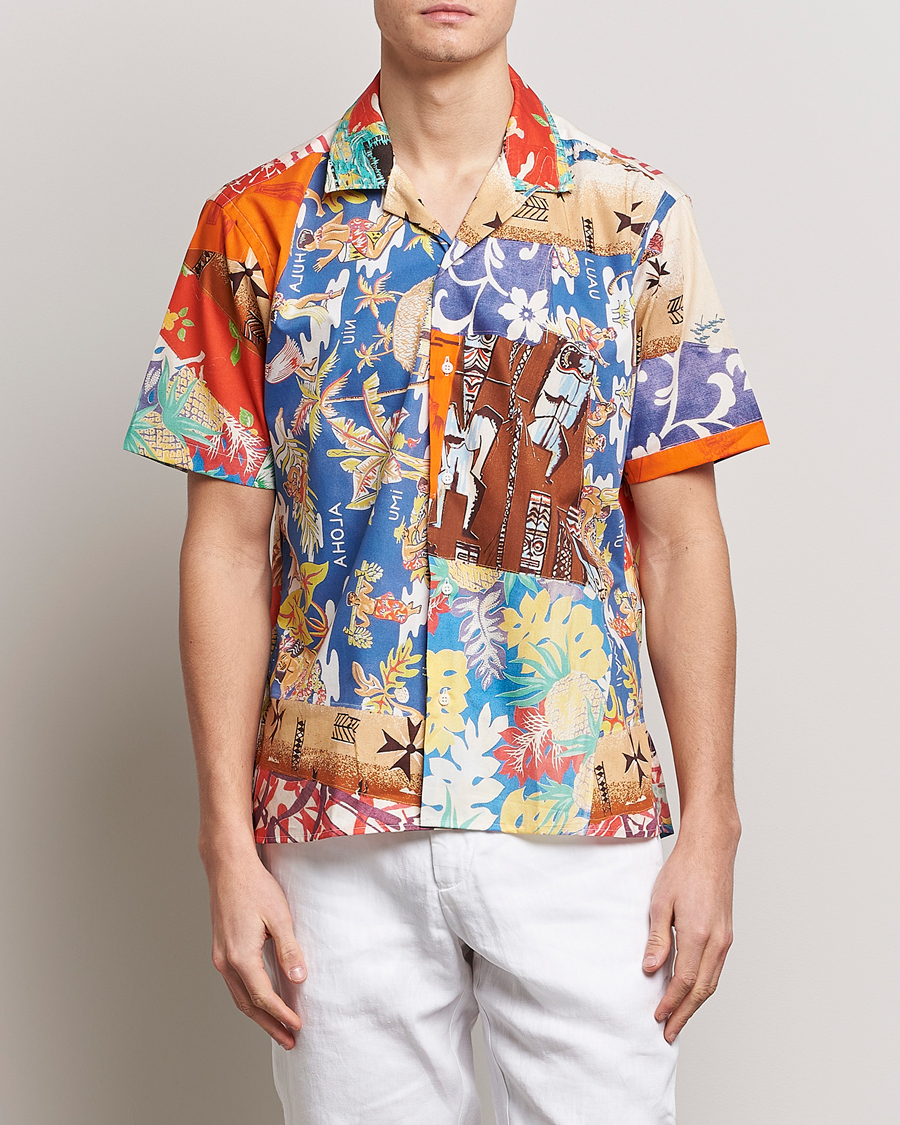 Herre | Kortærmede skjorter | Gitman Vintage | Aloha Quilt Camp Shirt Multicolor
