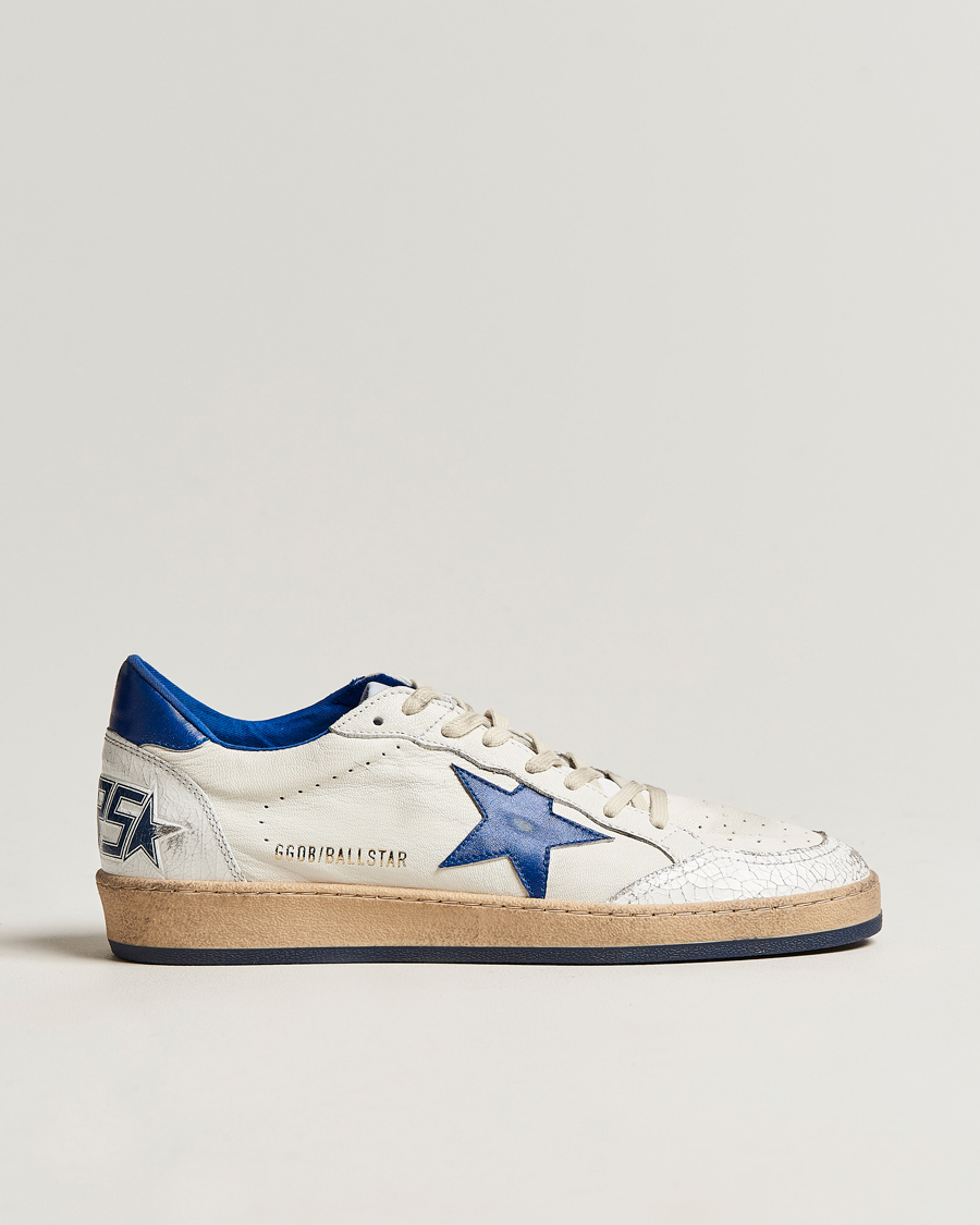 Herre | Golden Goose Deluxe Brand Ball Star Sneakers White/Blue | Golden Goose | Deluxe Brand Ball Star Sneakers White/Blue