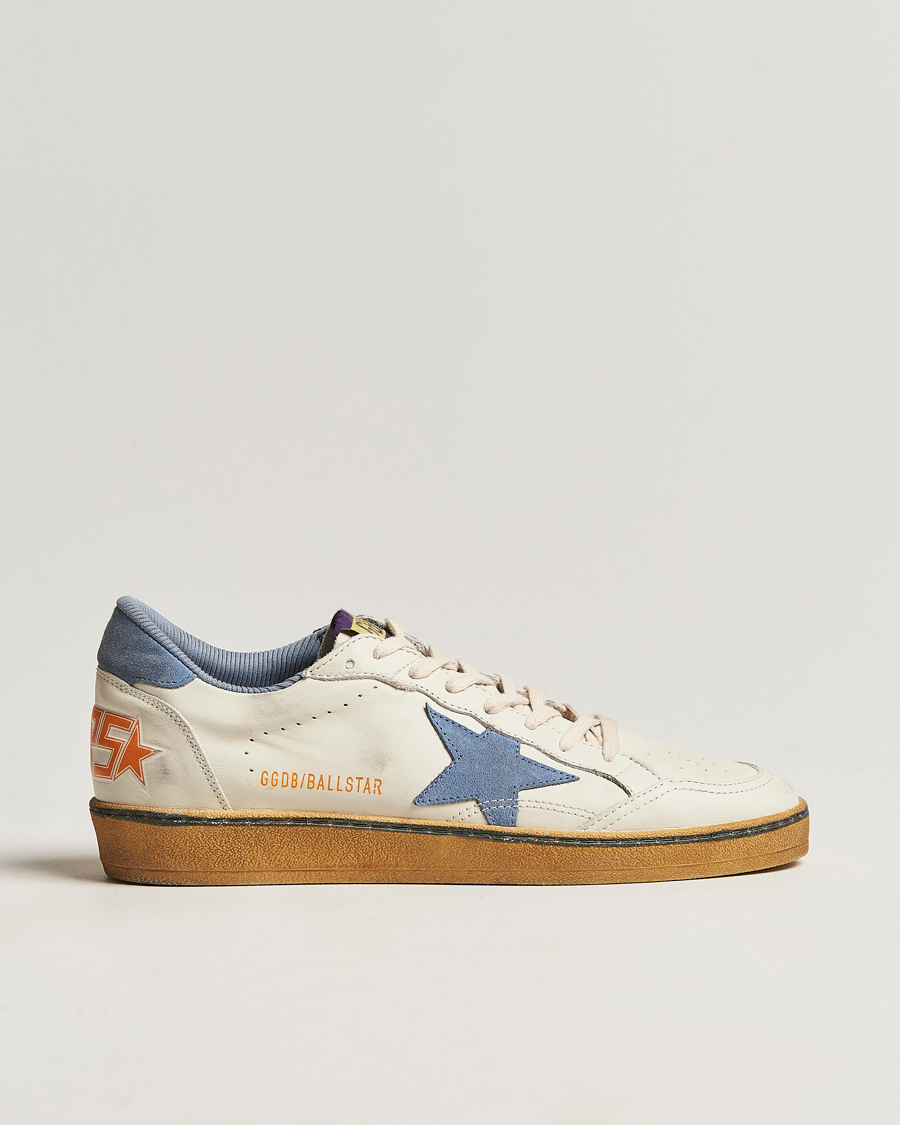 Herre | Golden Goose Deluxe Brand Ball Star Sneakers White/Powder Blue | Golden Goose | Deluxe Brand Ball Star Sneakers White/Powder Blue