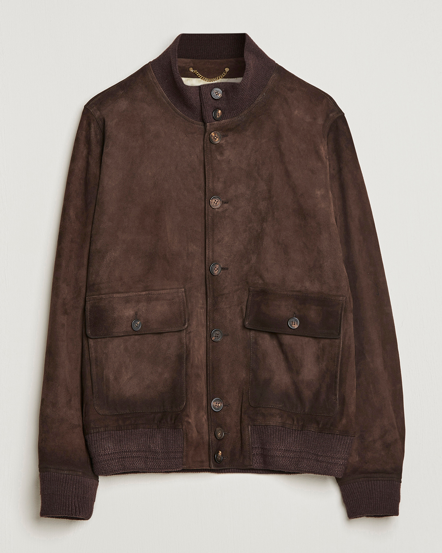 Herre | Jakker | Golden Goose | Deluxe Brand Soft Suede Jacket Dark Brown Suede
