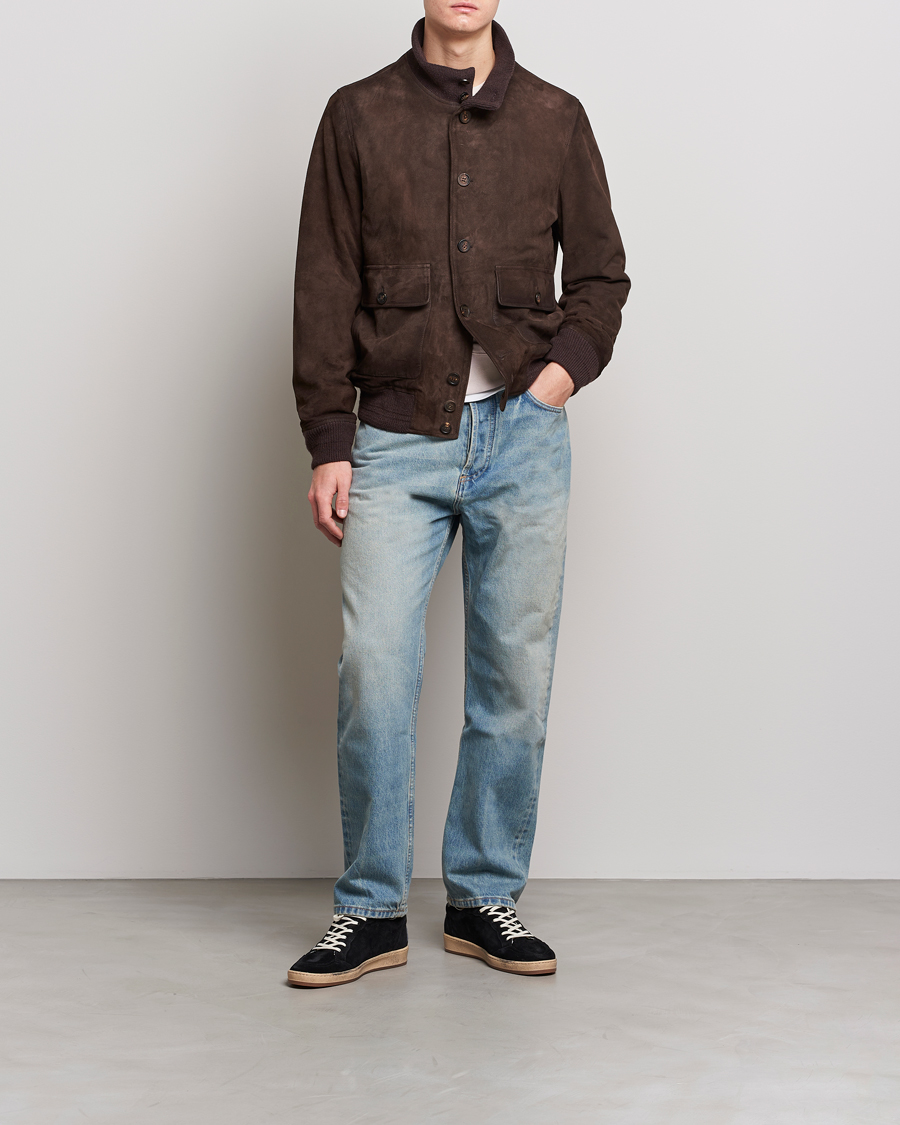 Herre | Jakker | Golden Goose | Deluxe Brand Soft Suede Jacket Dark Brown Suede