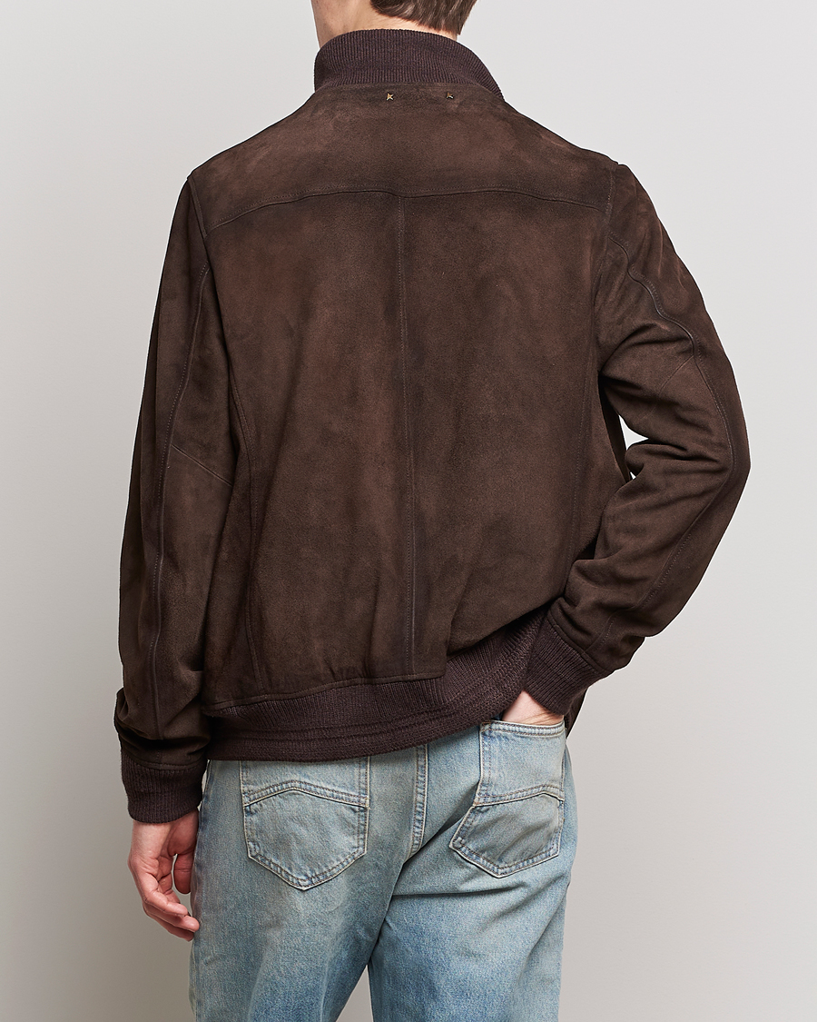 Herre | Jakker | Golden Goose | Deluxe Brand Soft Suede Jacket Dark Brown Suede