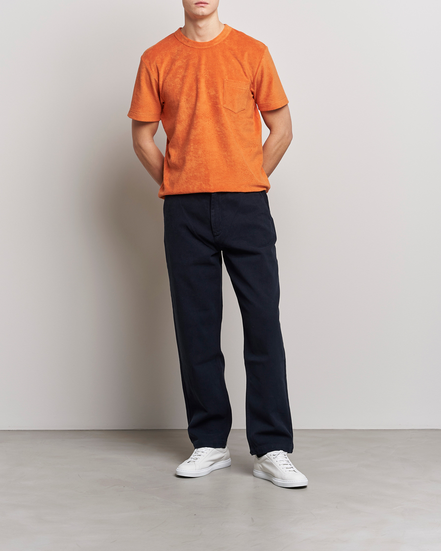 Herre | T-Shirts | Howlin' | Fons Cotton Blend Terry Pocket Tee Tangerine Dream
