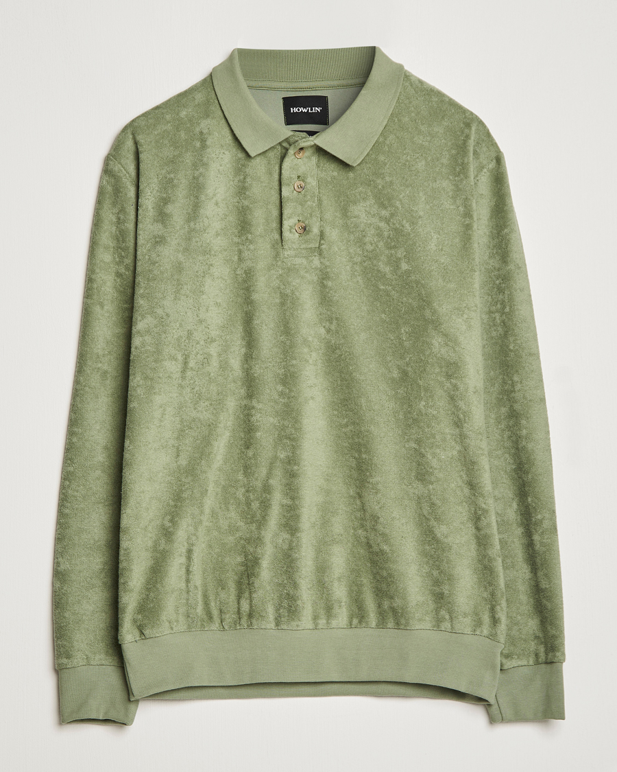 Herre | Trøjer | Howlin' | Long Sleeve Terry Polo Agave
