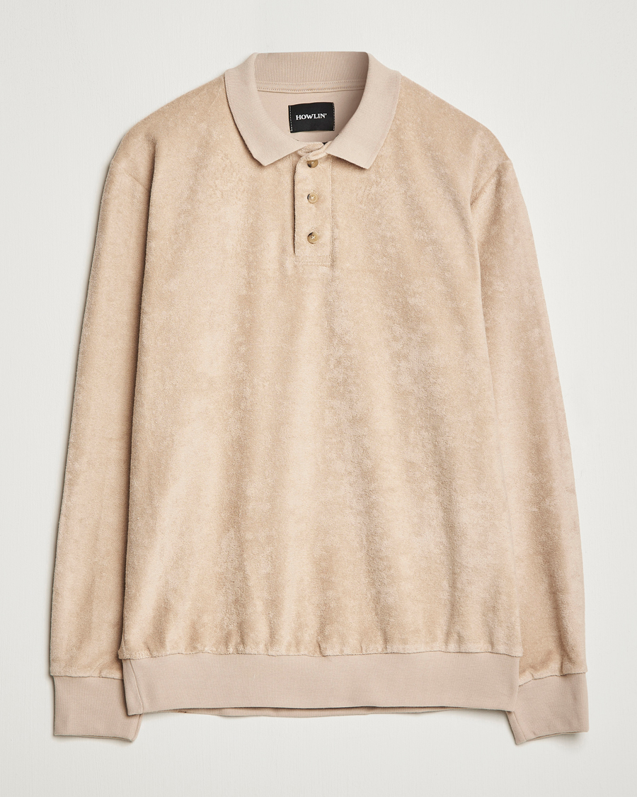 Herre | Trøjer | Howlin' | Long Sleeve Terry Polo Cashew
