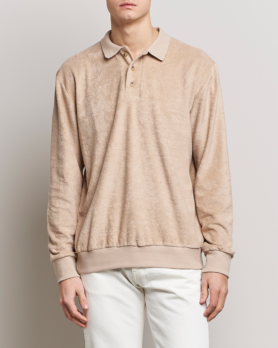 Herre | Trøjer | Howlin' | Long Sleeve Terry Polo Cashew