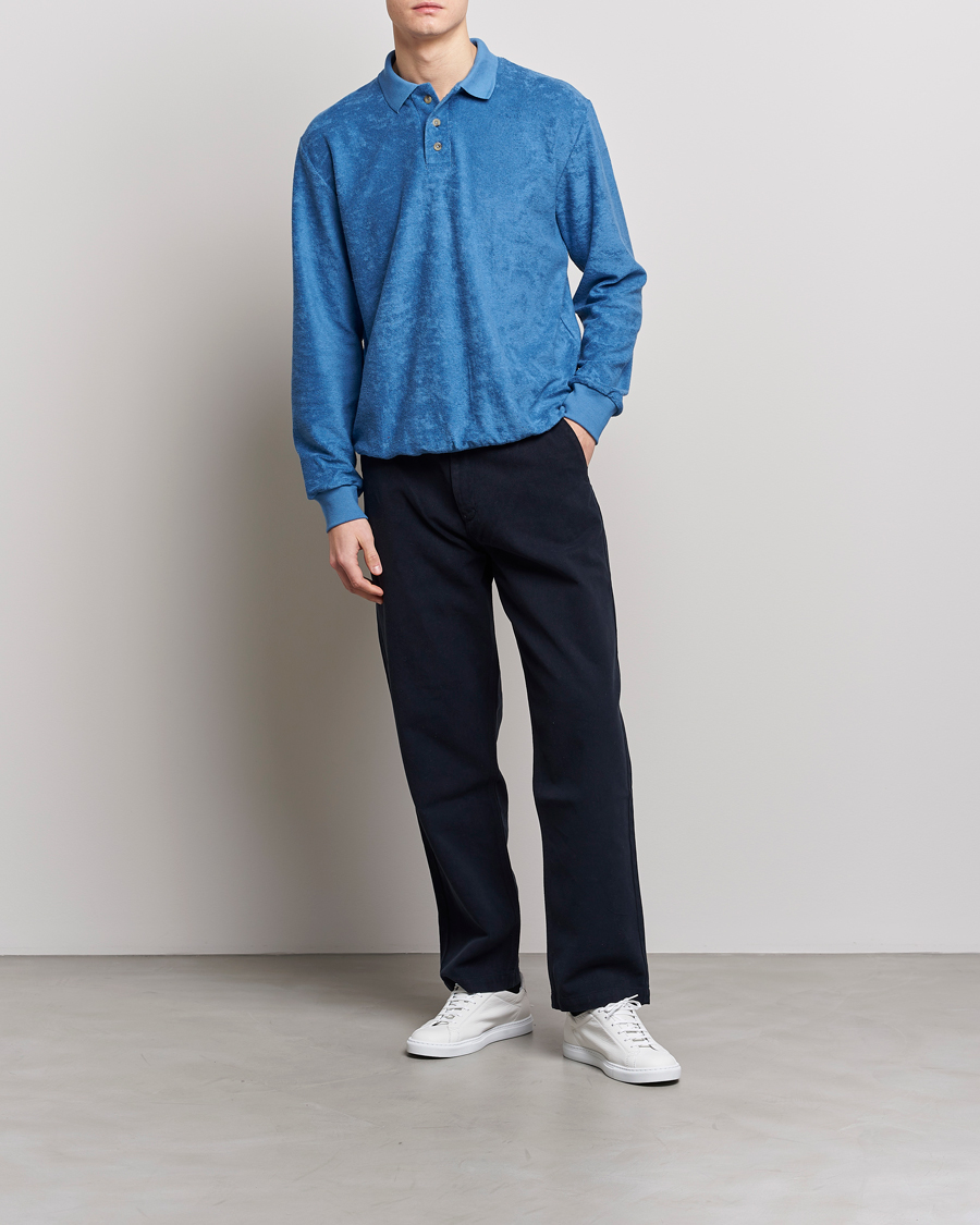 Herre | Trøjer | Howlin' | Long Sleeve Terry Polo Summer Blue