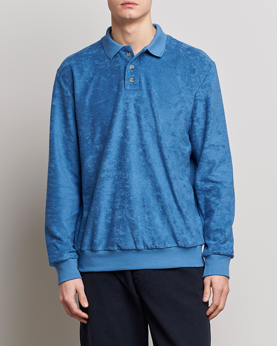 Herre | Trøjer | Howlin' | Long Sleeve Terry Polo Summer Blue