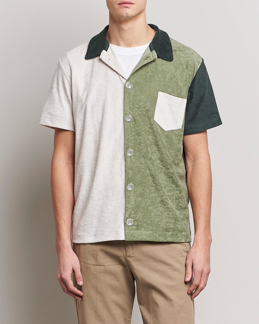 Herre | Kortærmede skjorter | Howlin' | Short Sleeve Color Block Terry Shirt Agave