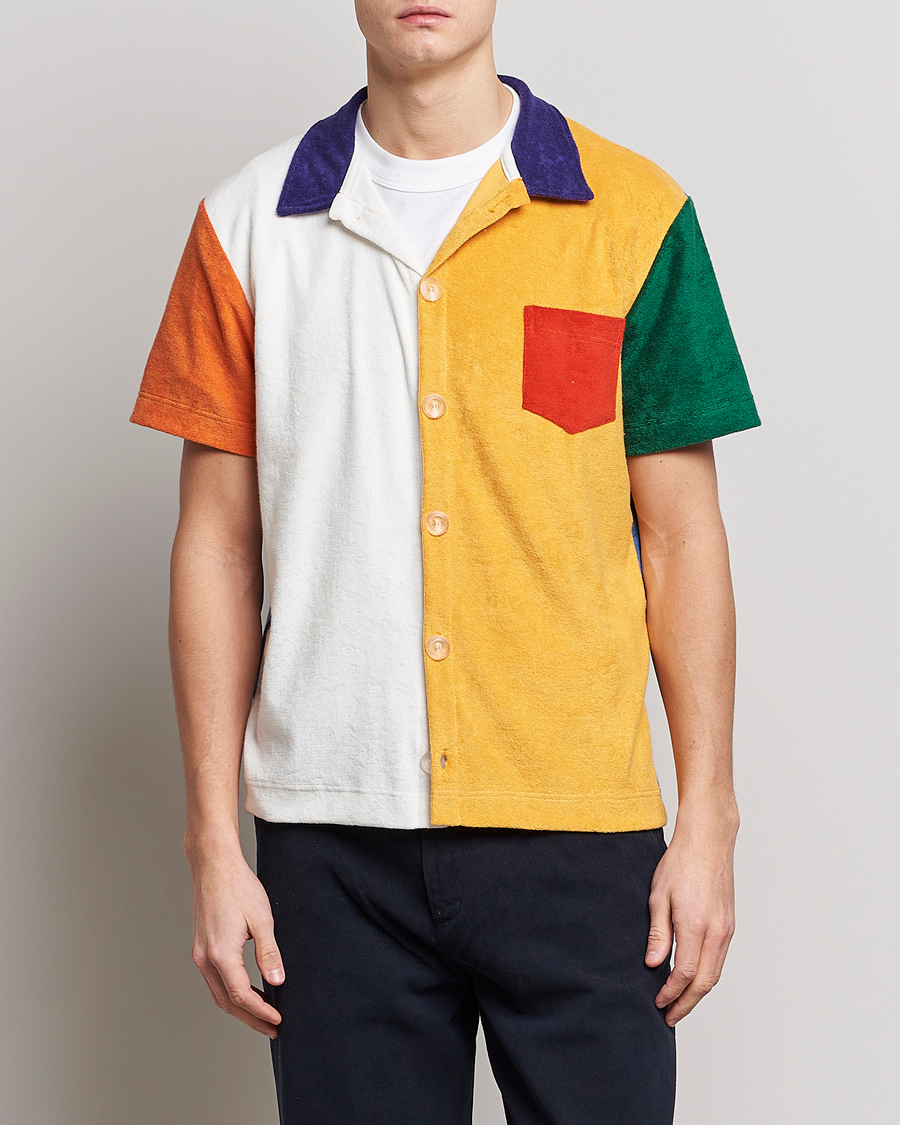 Herre | Kortærmede skjorter | Howlin' | Short Sleeve Color Block Terry Shirt Butter In The Sun