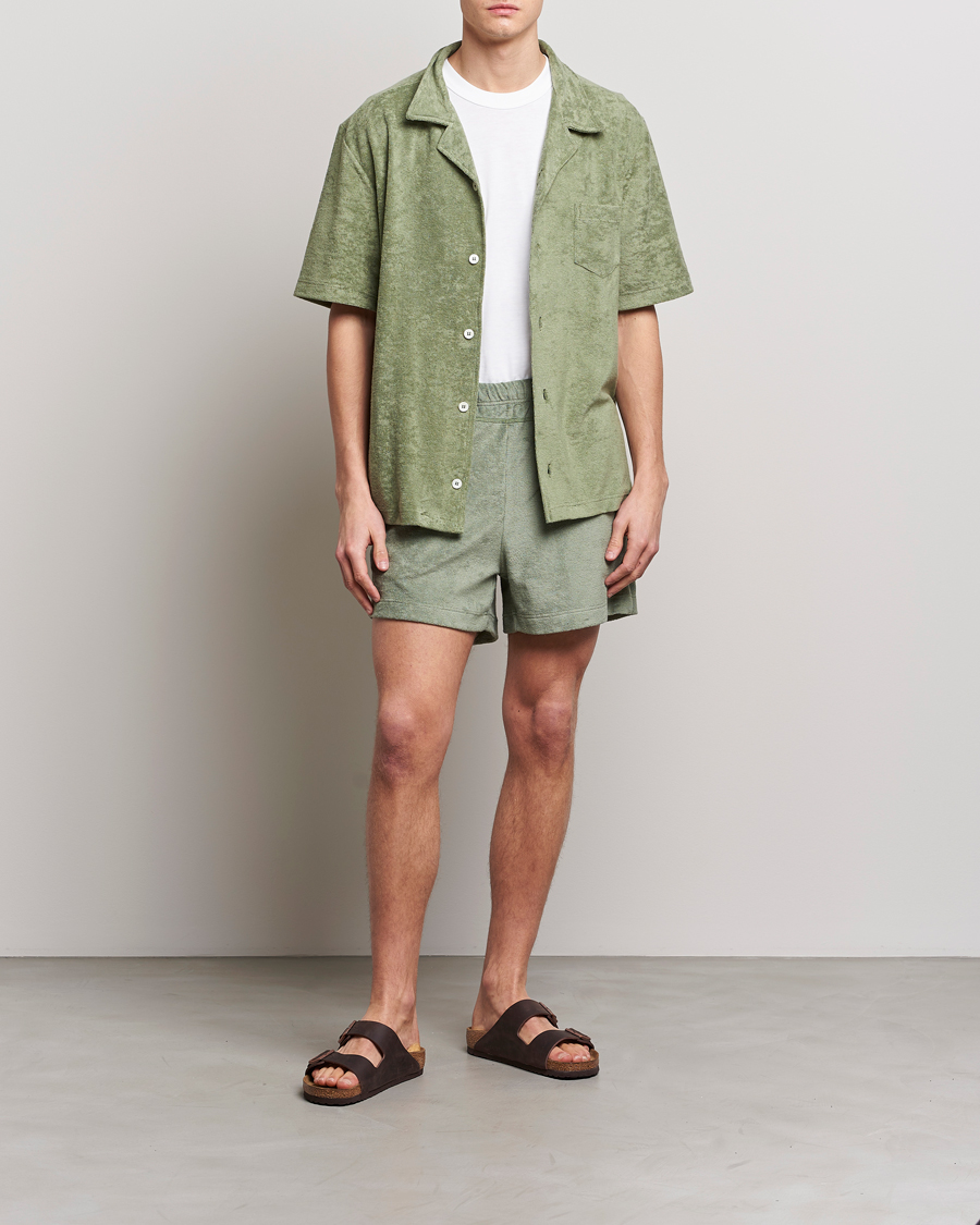 Herre | Shorts | Howlin' | Cotton Blend Terry Shorts Agave