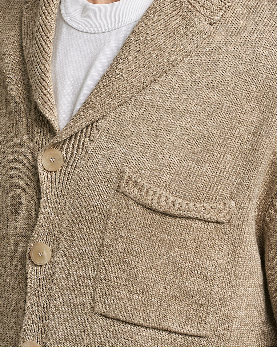 Herre | Trøjer | Inis Meáin | Washed Linen Pub Jacket Dark Natural
