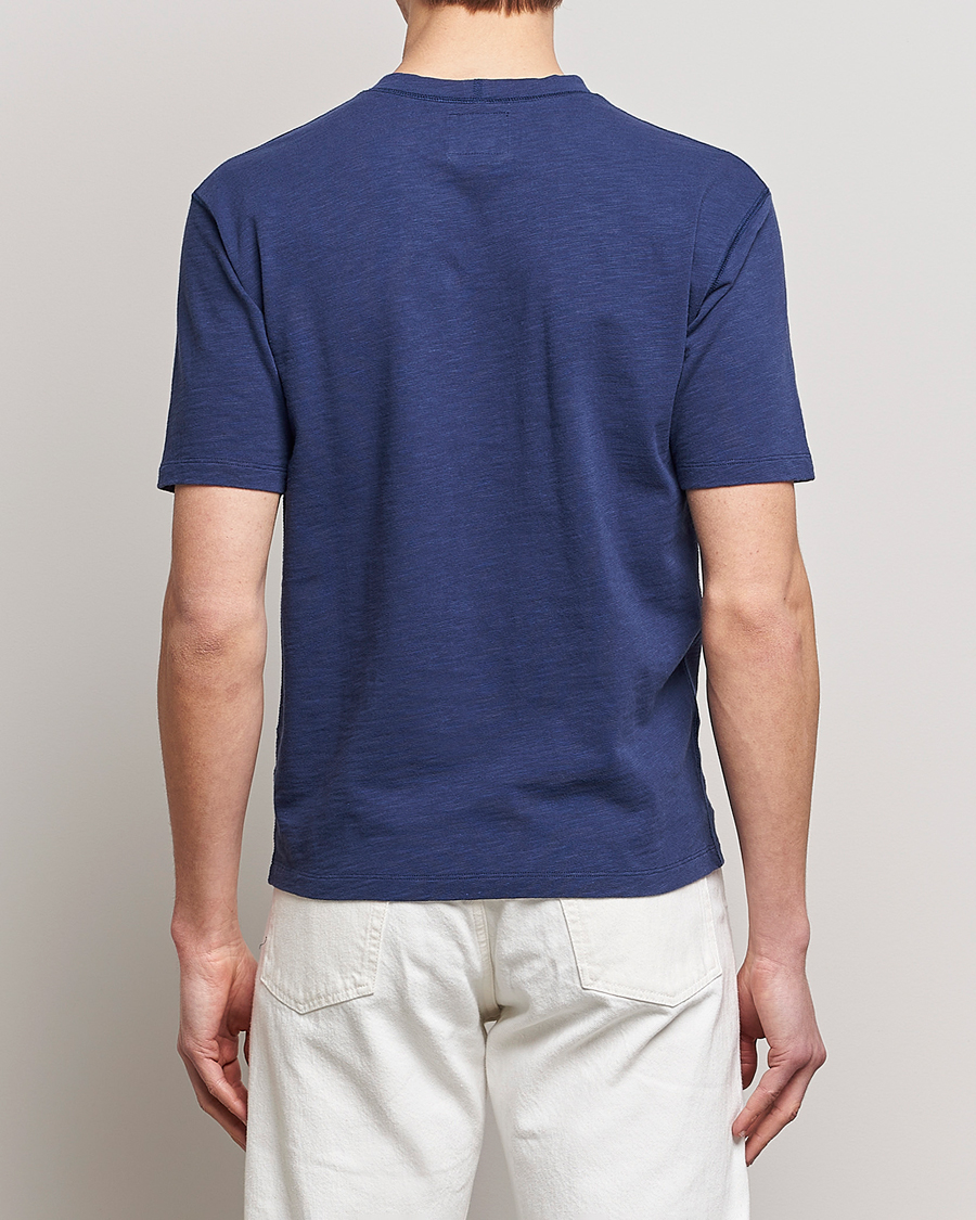 Herre | T-Shirts | Drake's | Cotton Pocket T-Shirt Navy