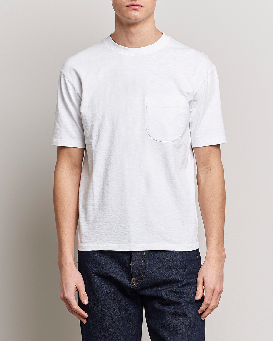 Herre | T-Shirts | Drake's | Cotton Pocket T-Shirt White