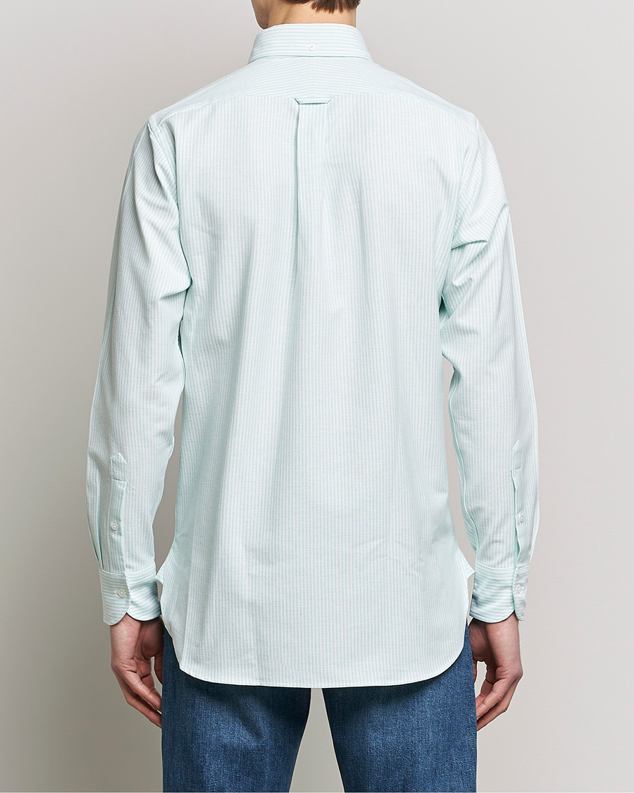 Herre | Skjorter | Drake's | Striped Button Down Oxford Shirt Green