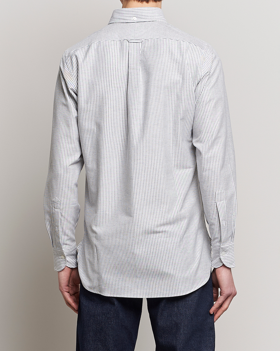 Herre | Skjorter | Drake's | Striped Button Down Oxford Shirt Black
