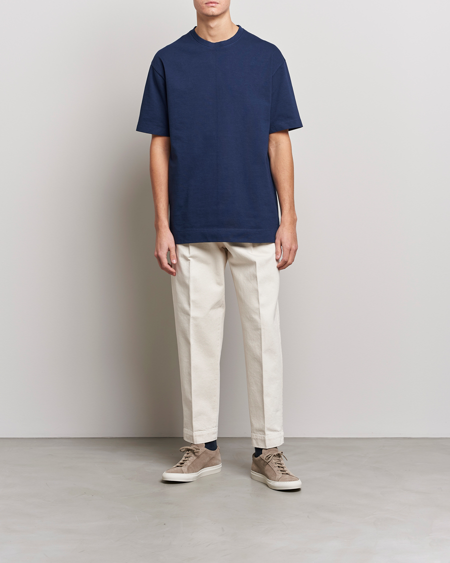 Herre | T-Shirts | Massimo Alba | Nevis Short Sleeve T-Shirt Navy