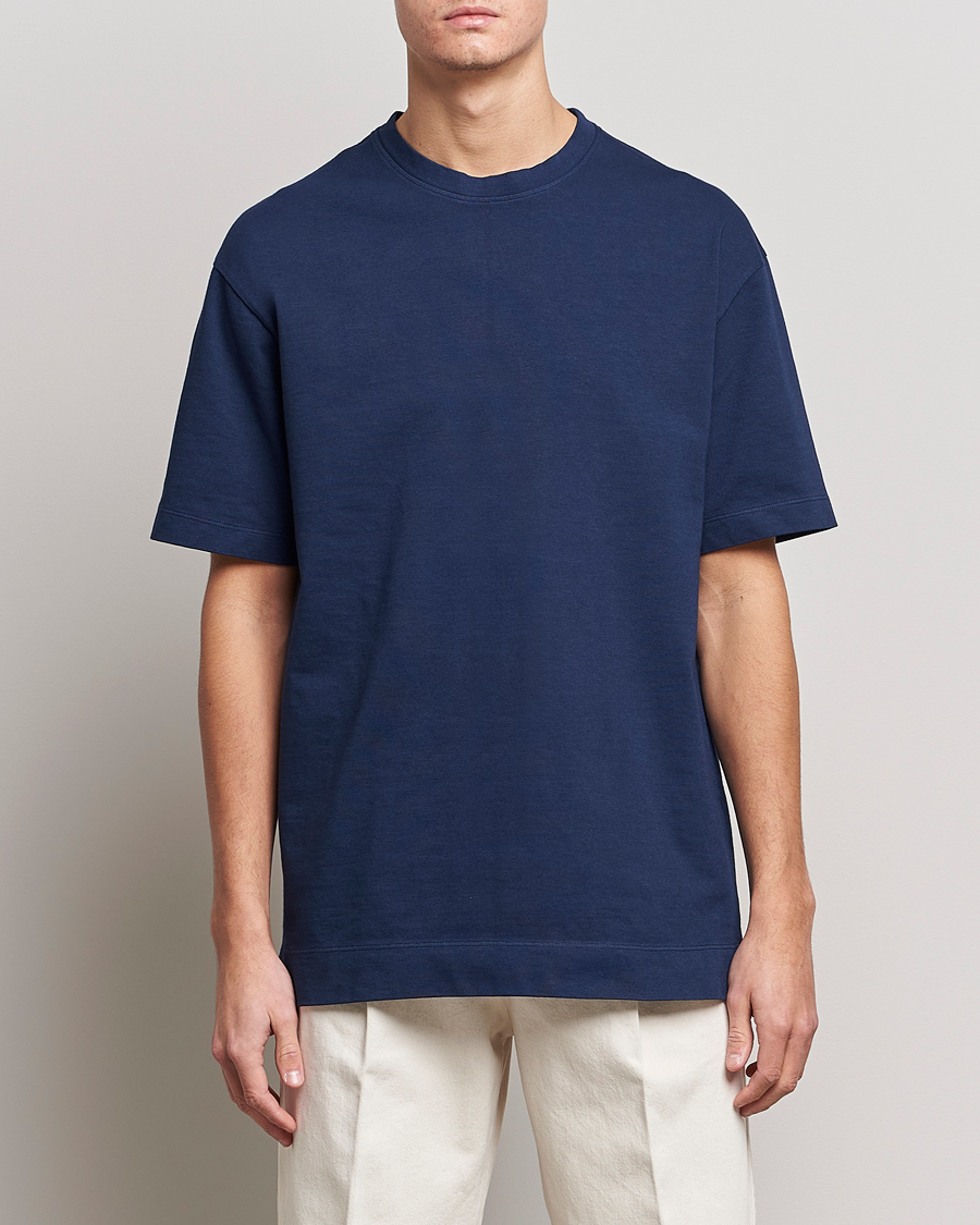 Herre | T-Shirts | Massimo Alba | Nevis Short Sleeve T-Shirt Navy