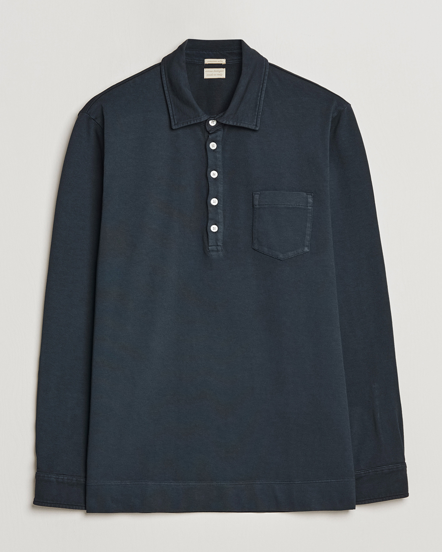 Herre | Trøjer | Massimo Alba | Ischia Long Sleeve Cotton Polo Washed Black