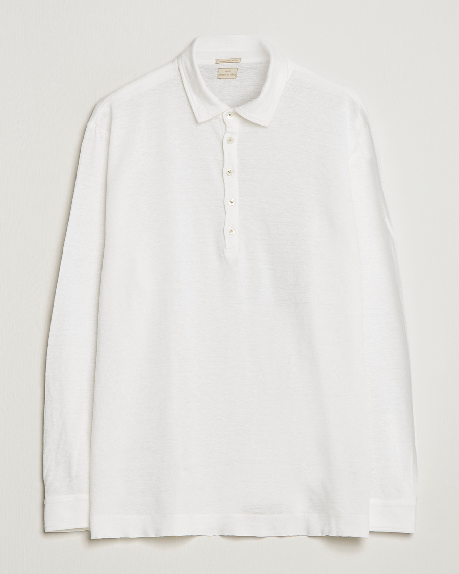 Herre | Trøjer | Massimo Alba | Raya Long Sleeve Linen Polo White