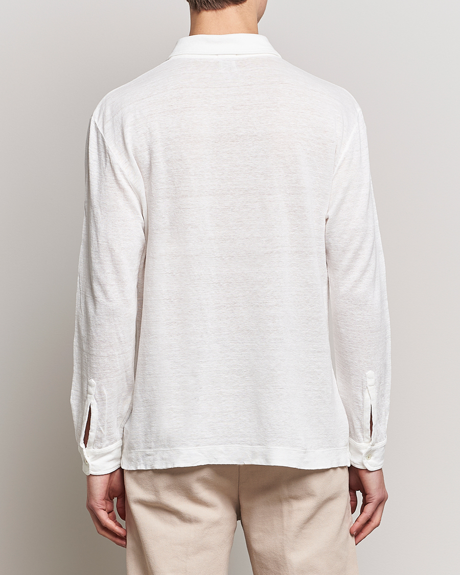 Herre | Trøjer | Massimo Alba | Raya Long Sleeve Linen Polo White