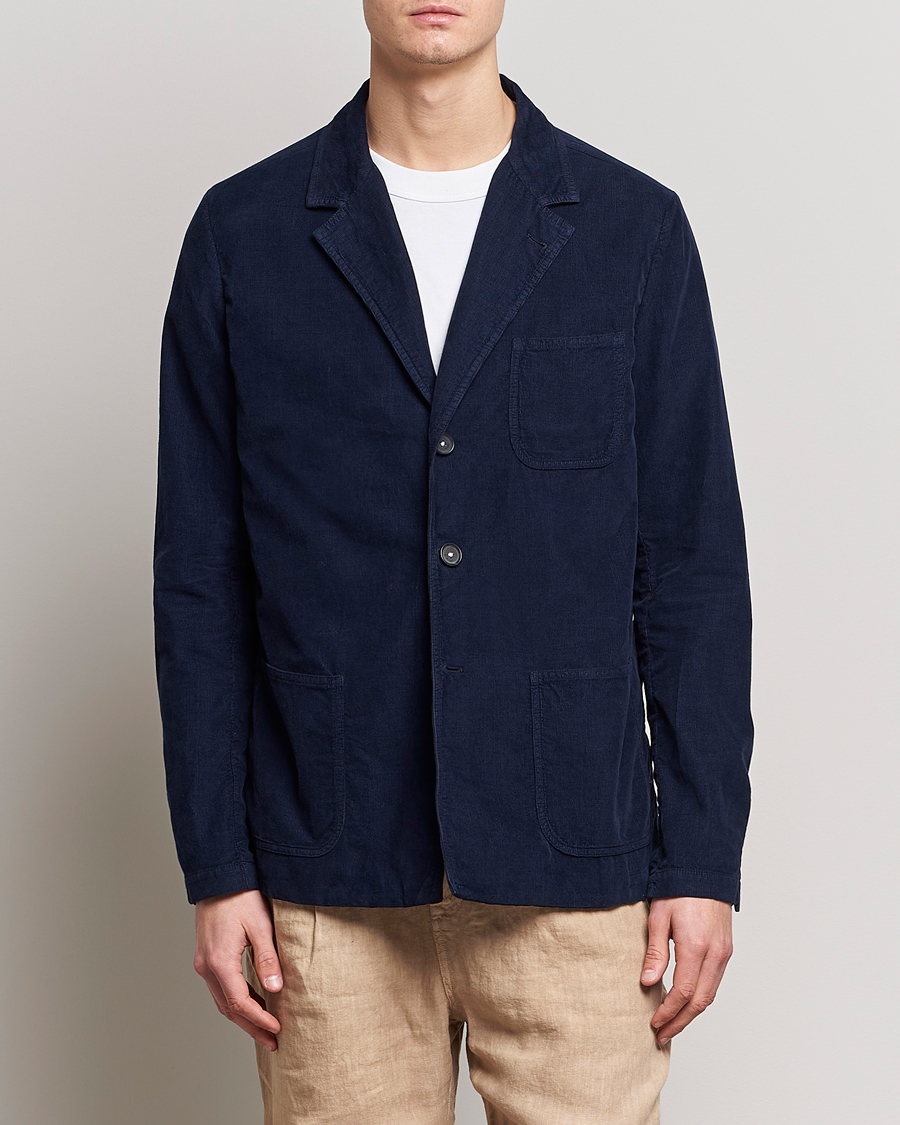 Herre | Fløjlsblazer | Massimo Alba | Baglietto Baby Corduroy Jacket Navy